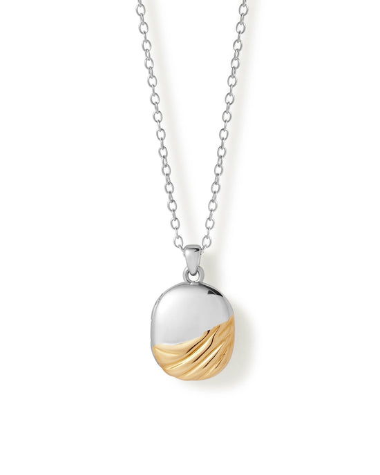 Aurora Weave Mixed Metal Locket Necklace