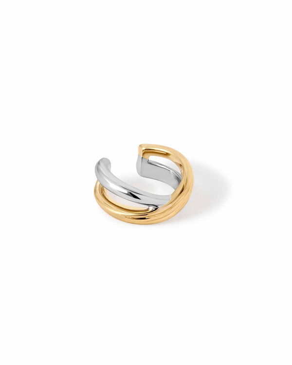 Aurora Weave Mixed Metal Ear Cuff
