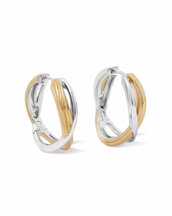 Aurora Weave Mixed Metal Maxi Hoop Earrings