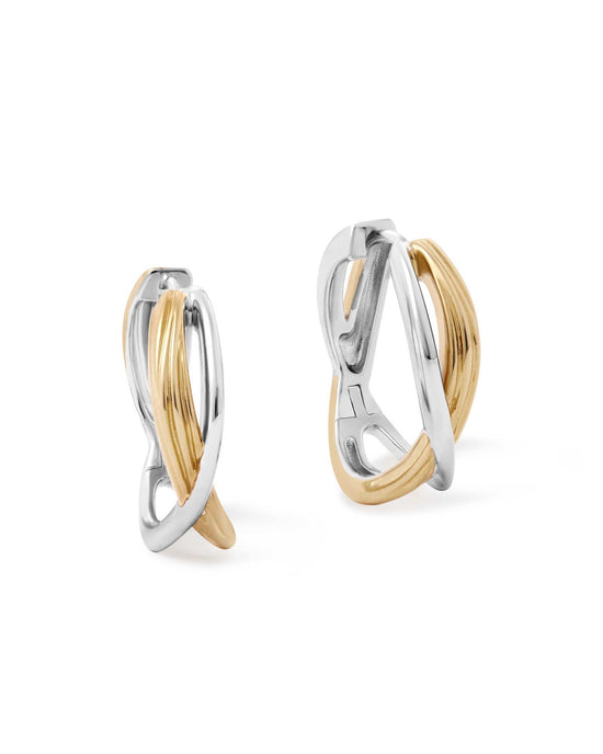 Aurora Weave Mixed Metal Maxi Hoop Earrings