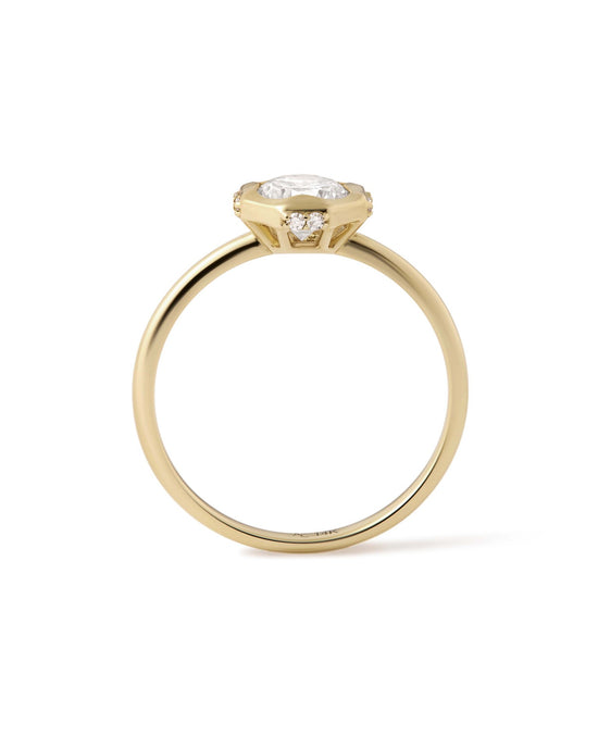 Solid Gold Large Solitaire Diamond Ring