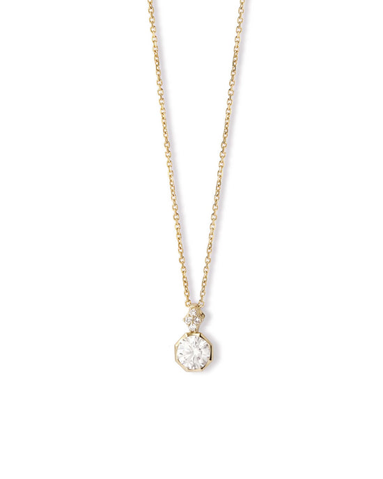 Solid Gold Solitaire Diamond Pendant Necklace