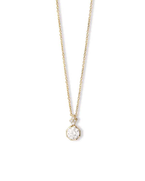 Solid Gold Solitaire Diamond Pendant Necklace
