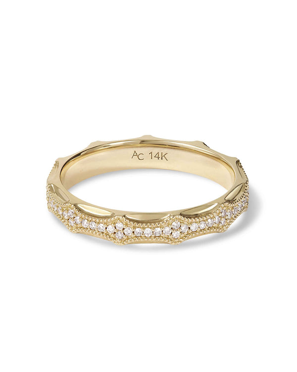 Solid Gold Deco Diamond Band Ring