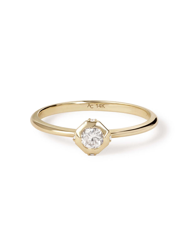 Solid Gold Solitaire Diamond Ring