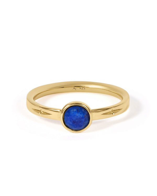 Gold Mini Luna Lapis Ring