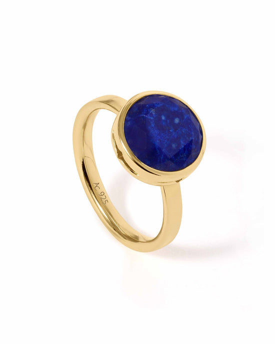 Gold Large Luna Lapis Ring