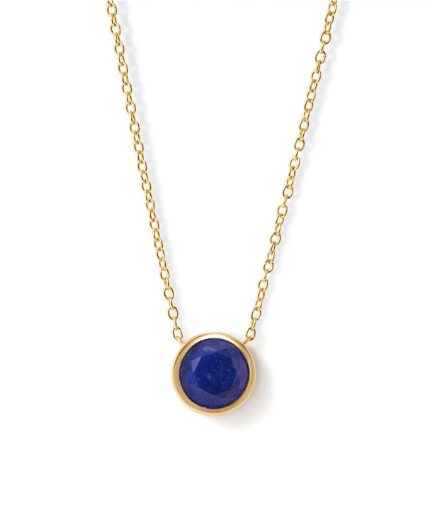 Gold Luna Lapis Pendant Necklace