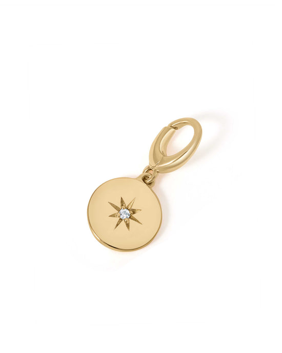 Gold Star Set Disc Charm