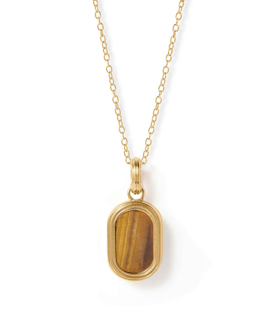 Laura Jackson Tiger's Eye Oval Locket Necklace