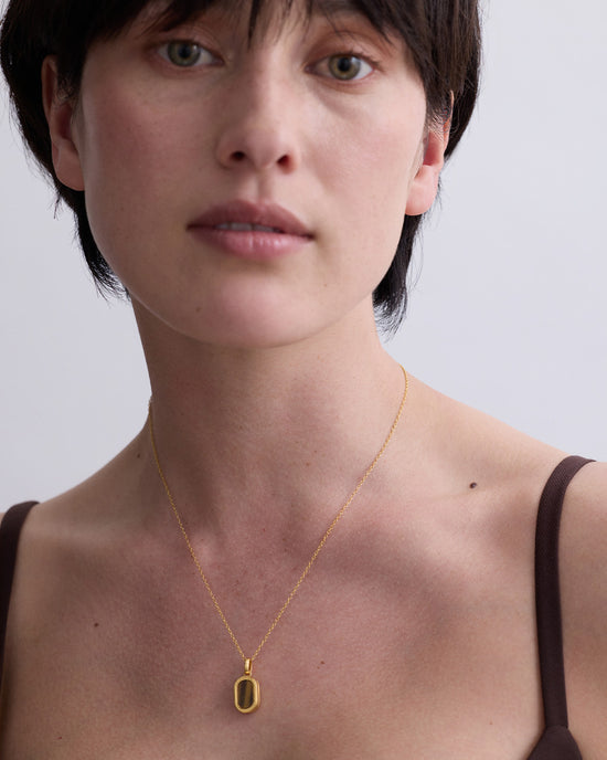 Laura Jackson Tiger's Eye Oval Locket Necklace