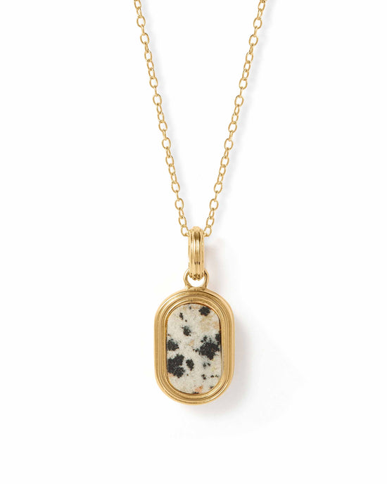 Laura Jackson Dalmatian Jasper Oval Locket Necklace