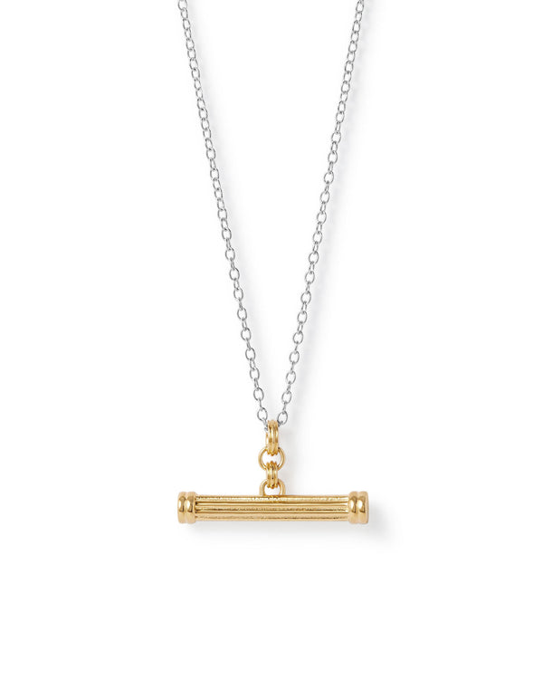 Laura Jackson Mixed Metal T Bar Necklace