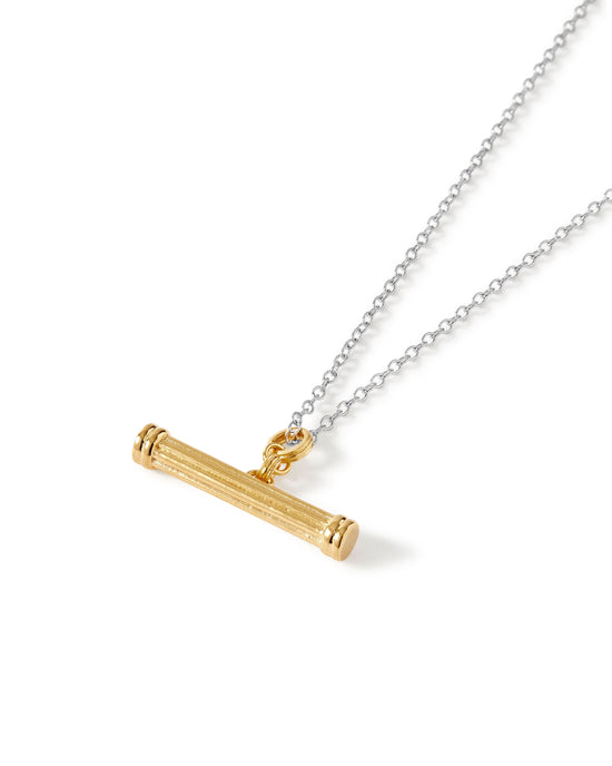 Laura Jackson Mixed Metal T Bar Necklace
