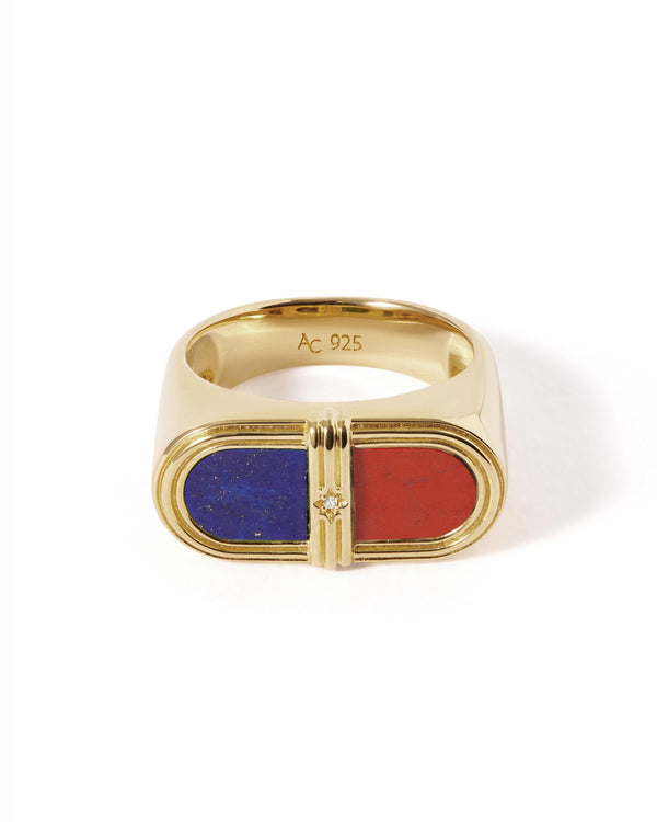 Laura Jackson Lapis & Red Jasper Signet Ring