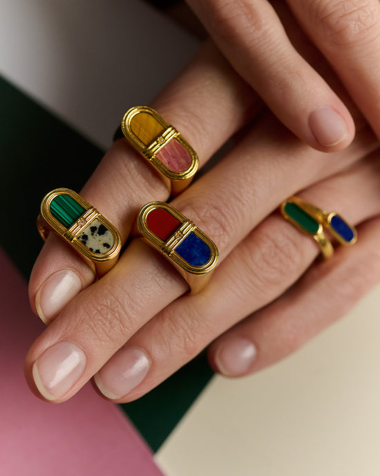 Laura Jackson Lapis & Red Jasper Signet Ring