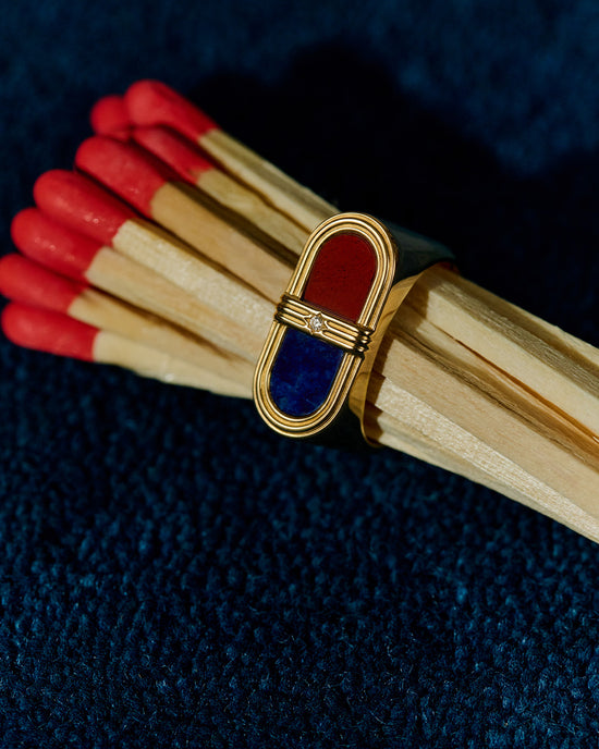 Laura Jackson Lapis & Red Jasper Signet Ring