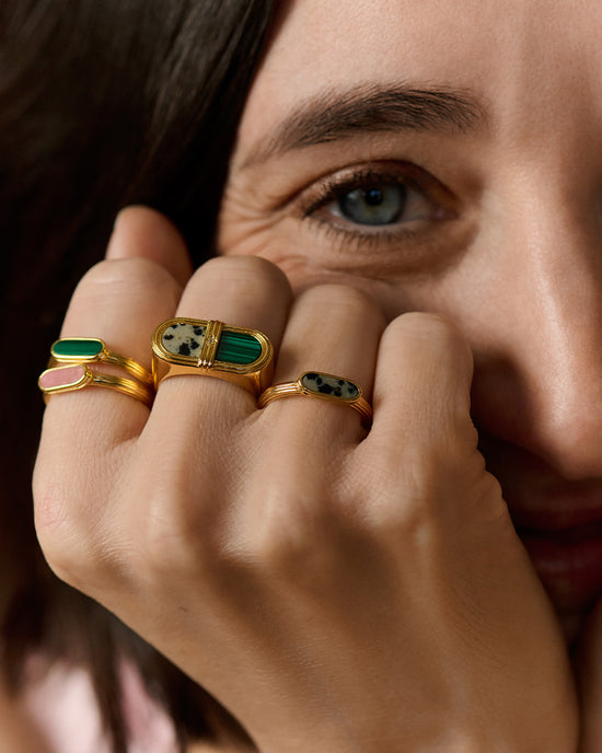 Laura Jackson Malachite Ridged Ring