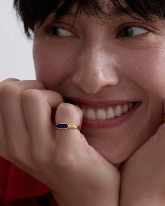Laura Jackson Lapis Ridged Ring