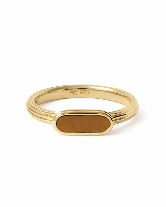Laura Jackson Tiger's Eye Ridged Ring