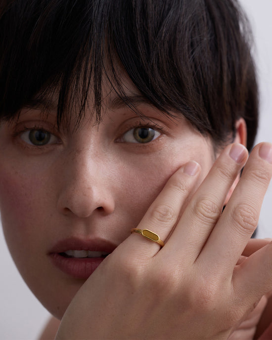Laura Jackson Tiger's Eye Ridged Ring