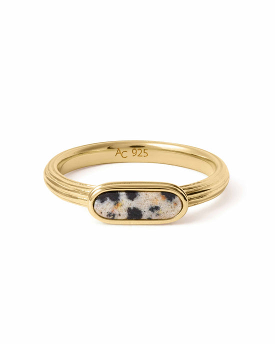 Laura Jackson Dalmatian Jasper Ridged Ring