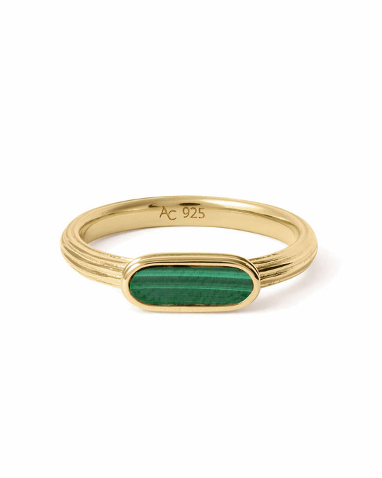 Laura Jackson Malachite Ridged Ring