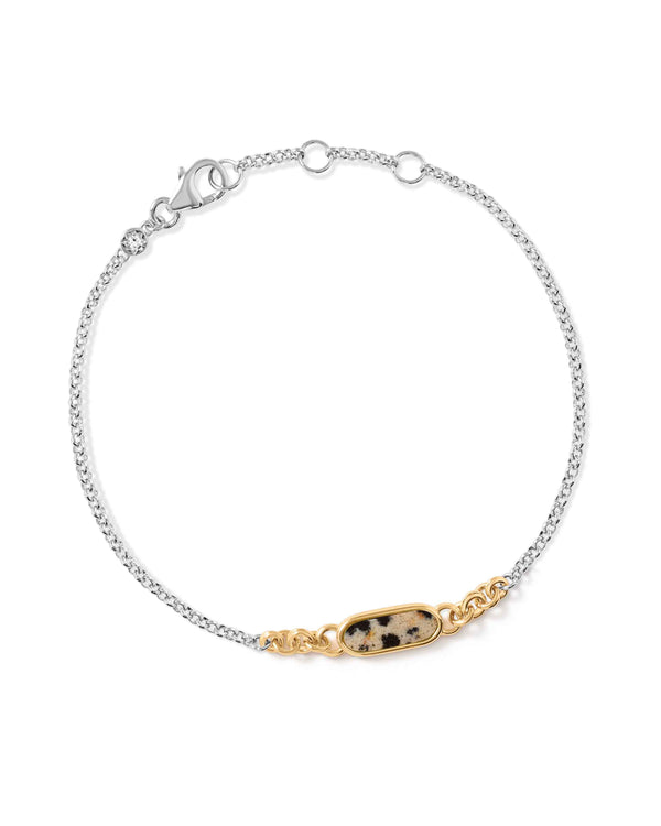 Laura Jackson Dalmatian Jasper Bar Bracelet