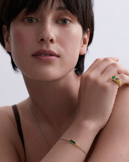 Laura Jackson Malachite Bar Bracelet