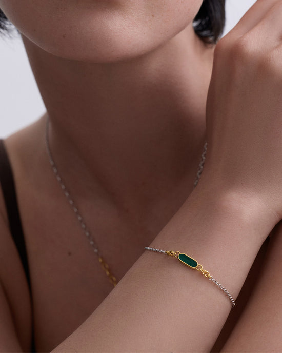 Laura Jackson Malachite Bar Bracelet