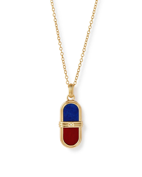 Laura Jackson Lapis & Red Jasper Pendant Necklace