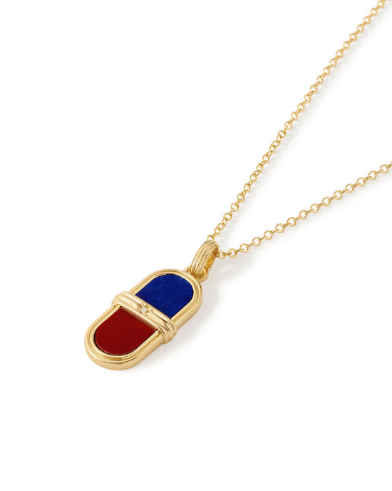 Laura Jackson Lapis & Red Jasper Pendant Necklace