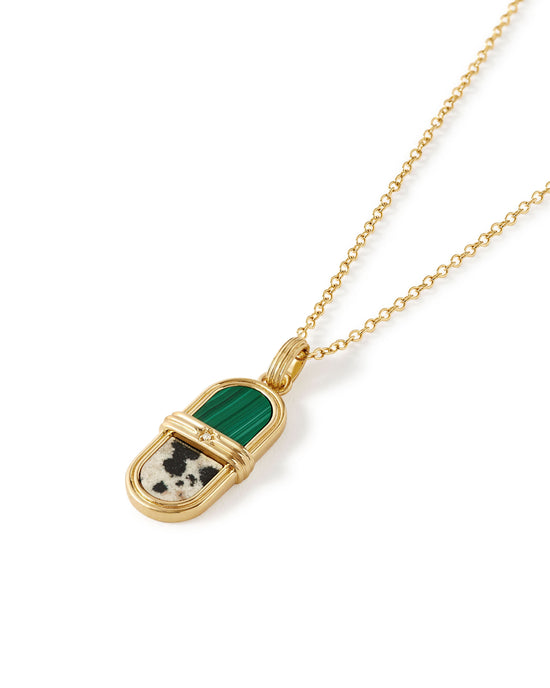 Laura Jackson Malchite & Dalmatian Jasper Pendant Necklace