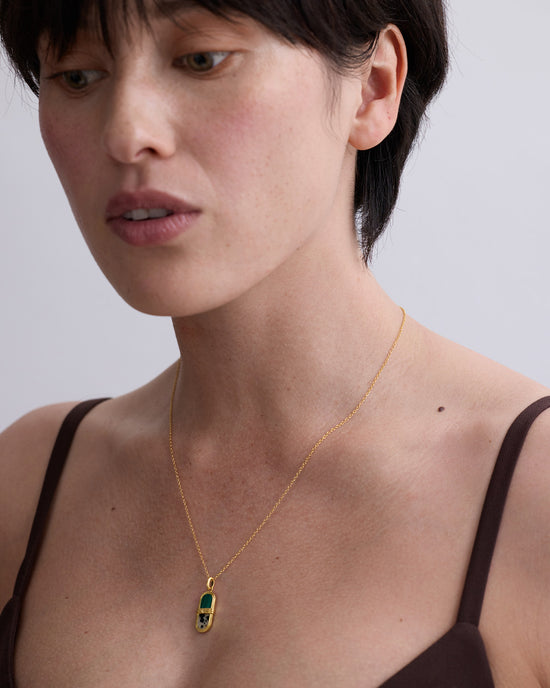 Laura Jackson Malchite & Dalmatian Jasper Pendant Necklace