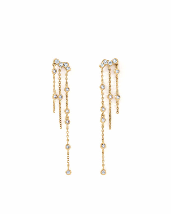 Solid Gold Asteri Diamond Chain Earrings