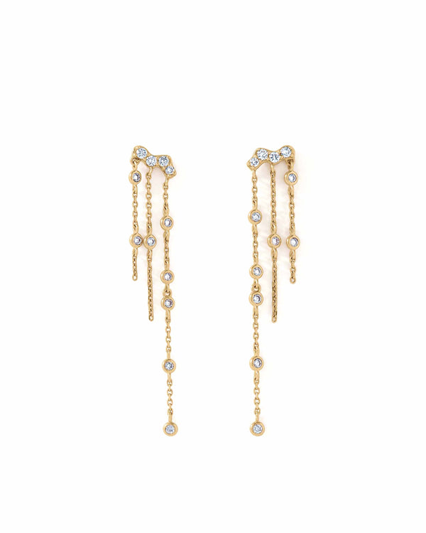 Solid Gold Asteri Diamond Chain Earrings
