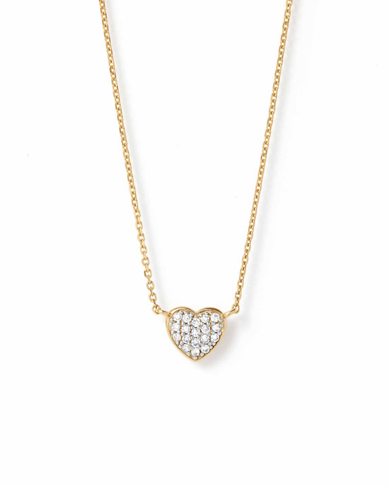 Solid Gold Diamond Heart Pendant Necklace