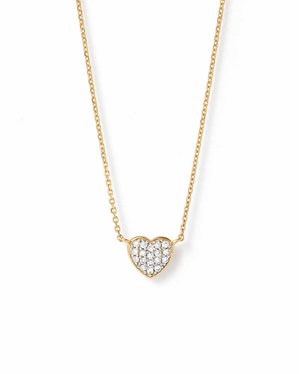 Solid Gold Diamond Heart Pendant Necklace