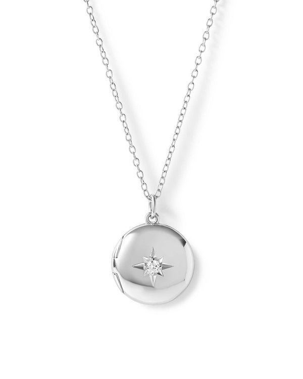 Silver Biography Midi Locket Necklace