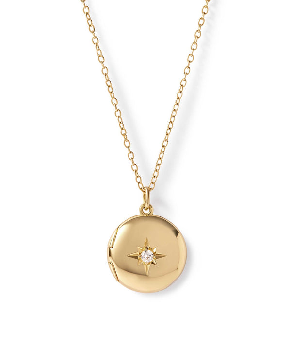 Gold Biography Midi Locket Necklace