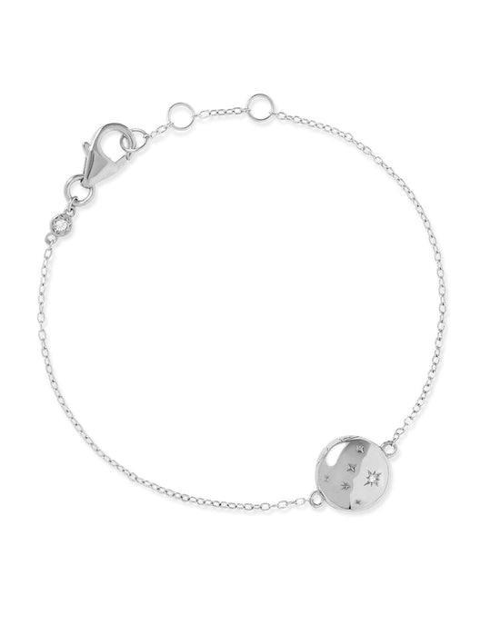 Silver Celestial Tiny Star Locket Bracelet