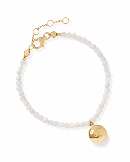 Mother of Pearl Gold Tiny Star Locket Bracelet