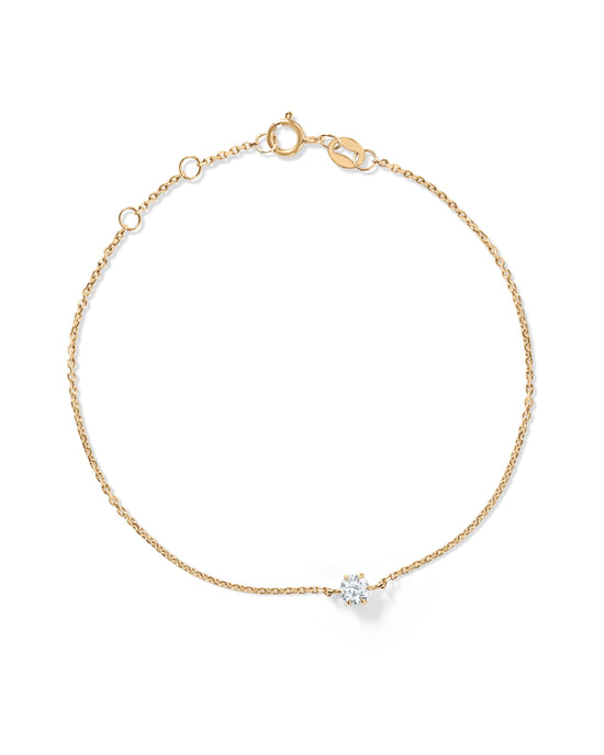Solid Gold Round Solitaire Bracelet