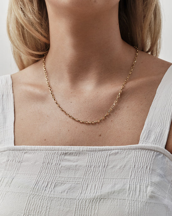 Gold Paperclip Chain Necklace