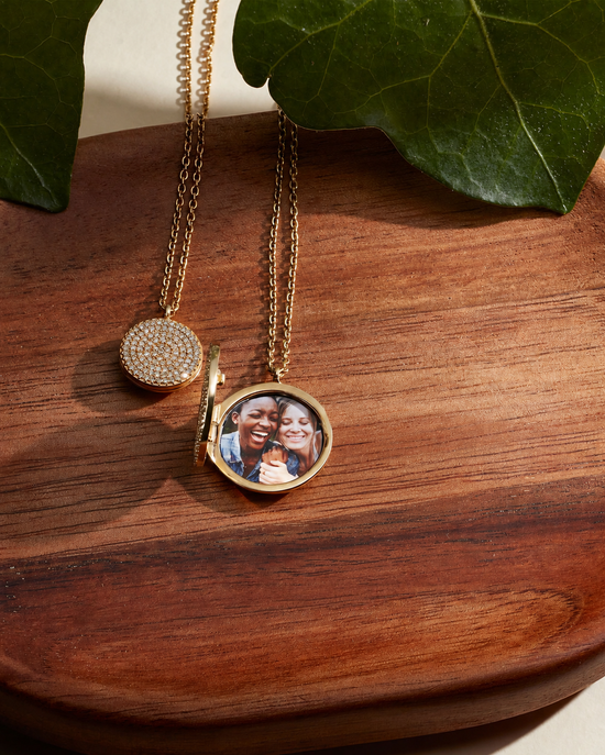 Solid Gold Large Icon Diamond Locket Necklace