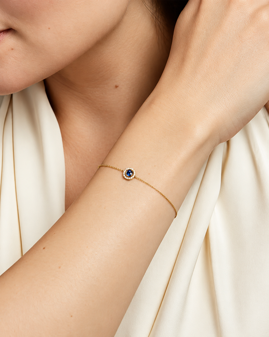Solid Gold Icon Aura Sapphire Diamond Bracelet