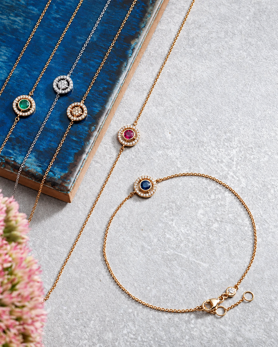 Solid Gold Icon Aura Ruby Diamond Bracelet