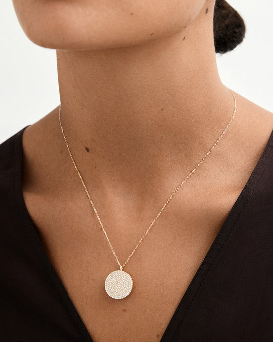 Solid Gold Large Icon Diamond Locket Necklace