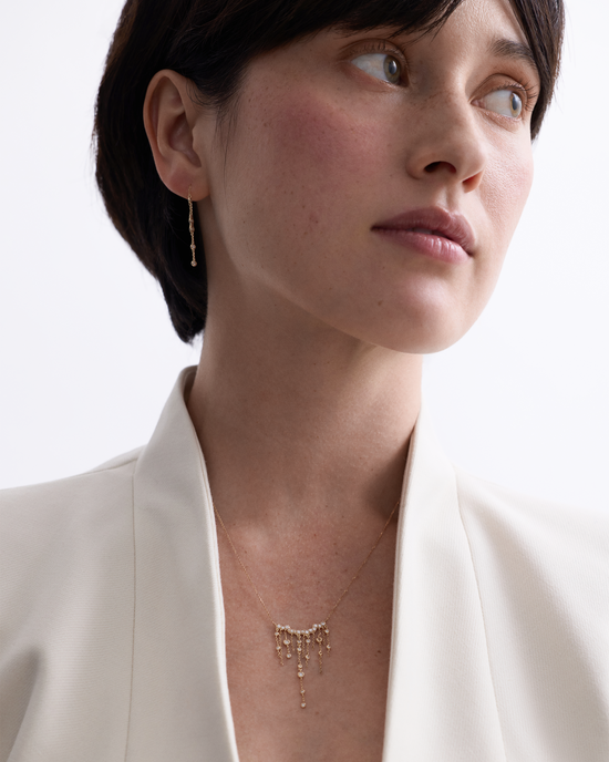 Solid Gold Asteri Diamond Chain Necklace