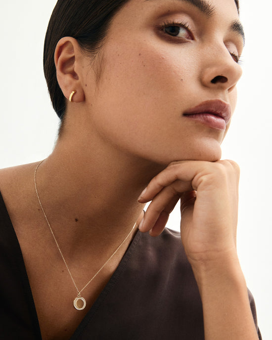 Solid Gold Cosmos Locket Necklace